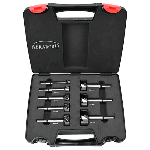Abraboro 8 részes Forstner fúró készlet, HM keményfém lapkával (műanyag dobozban) termék fő termékképe