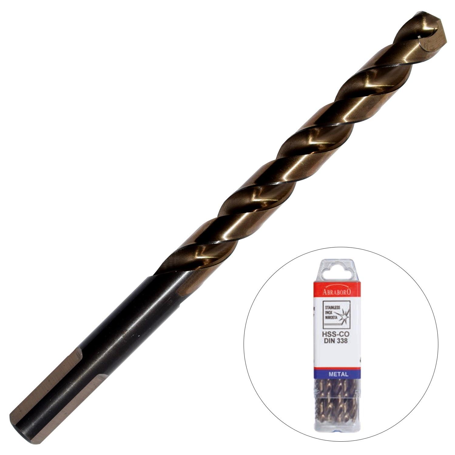 Abraboro 8 x 117 / 75 mm HSS-Co multi fémfúró háromszög szárral, 10 db/csomag termék fő termékképe