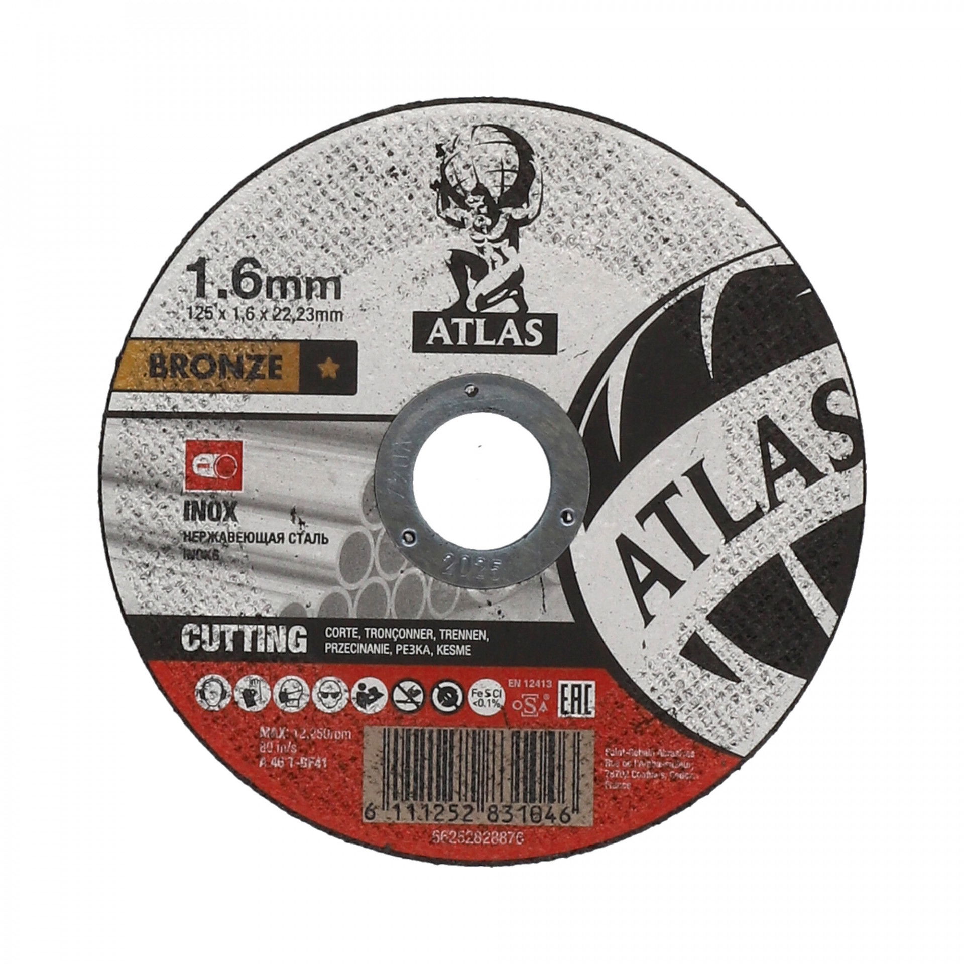 Norton Atlas inox vágókorong 125x1,6x22,23mm A46T, 25 db/csomag termék fő termékképe