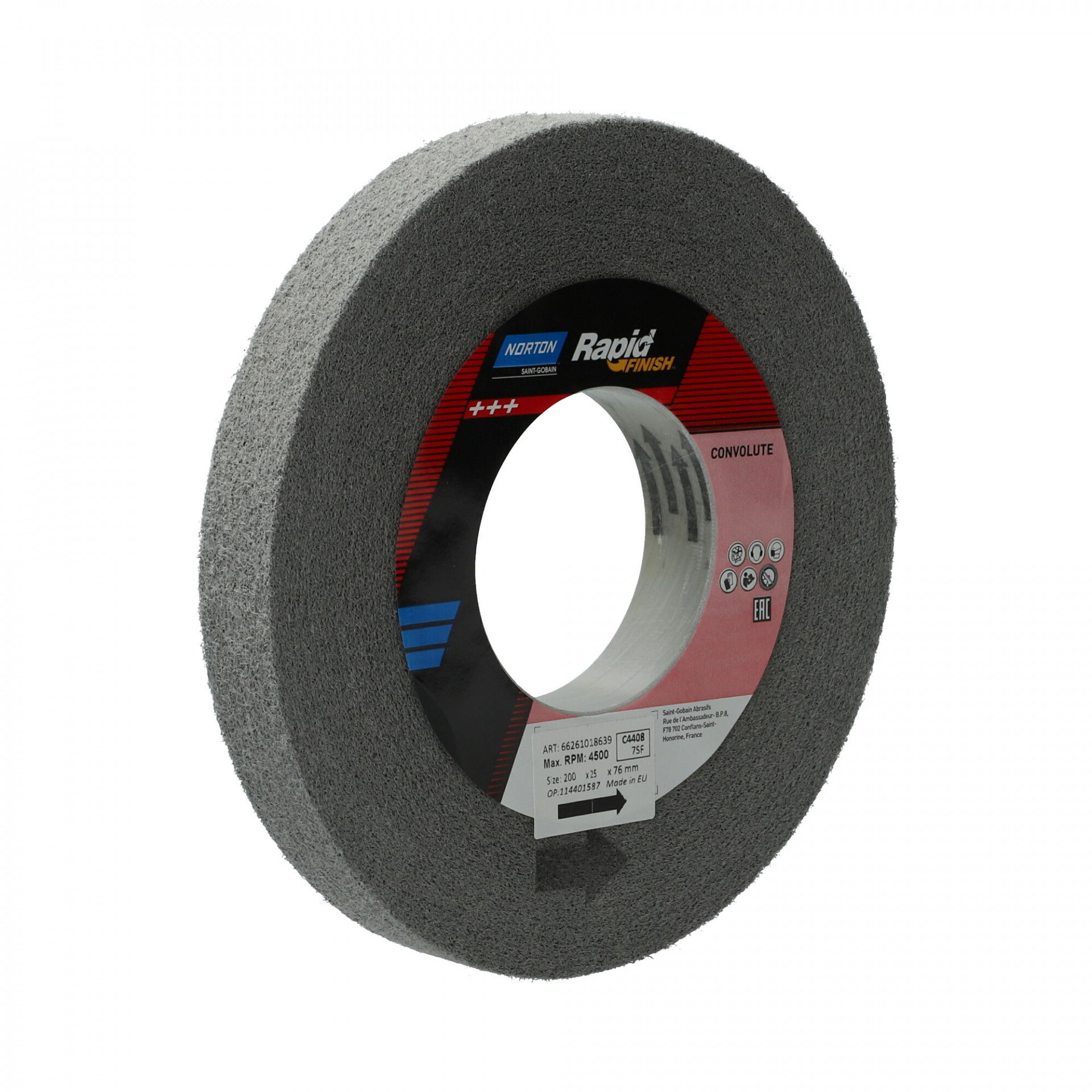 Norton Rapid Finish Series 1000 Long Life rost csiszolókorong 200x25x76mm Fine 7 SiC, 3 db/csomag termék fő termékképe