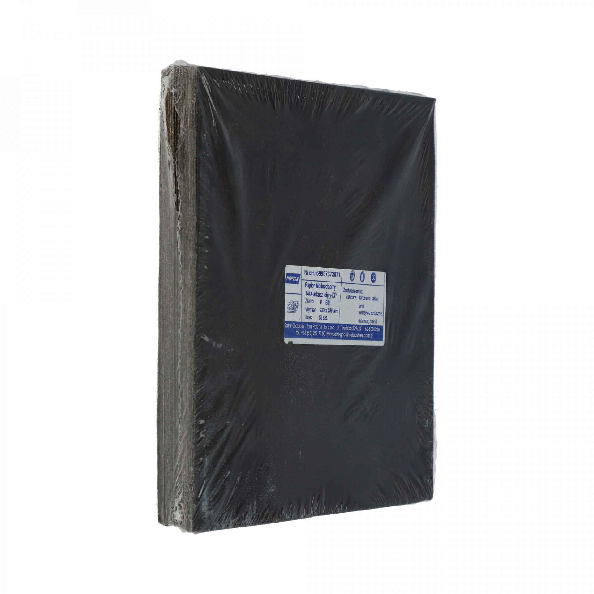 Norton T44X vízálló csiszolópapír 230x280mm P60, 50db/csomag termék fő termékképe