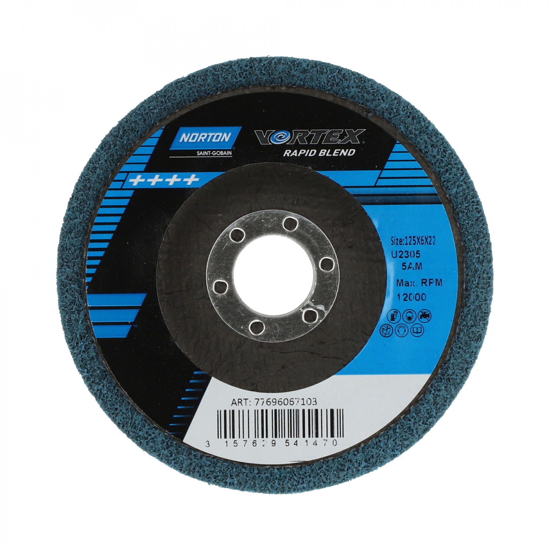 Norton Vortex Rapid Blend DPC tisztítókorong Ø115x6x22 mm 3AM, 10 db/csomag termék fő termékképe