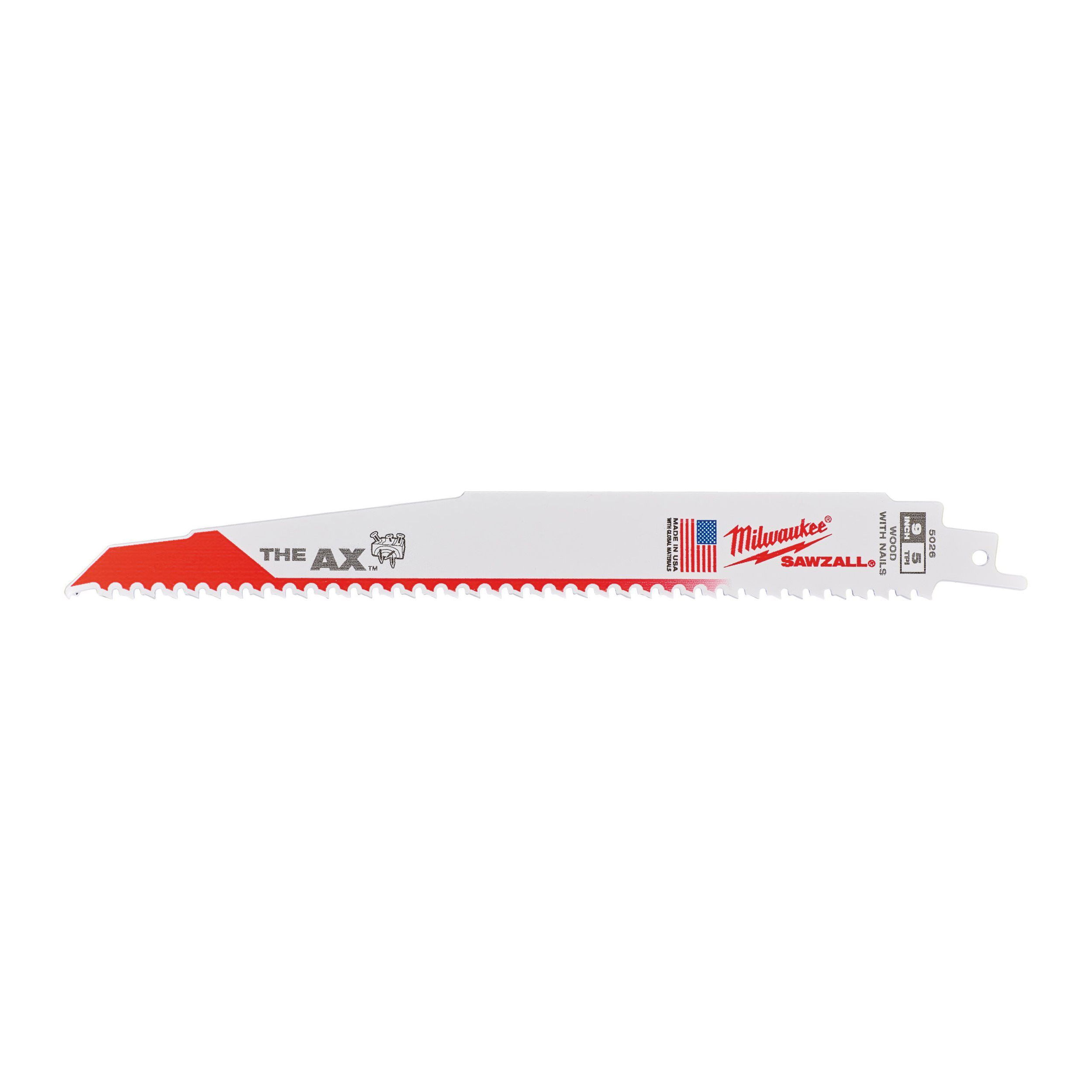 Milwaukee Heavy Duty AX szablyafűrészlap, bontó, szöges fához, Bi-Met, 230 mm, 5 TPi, 5 db/csomag termék fő termékképe