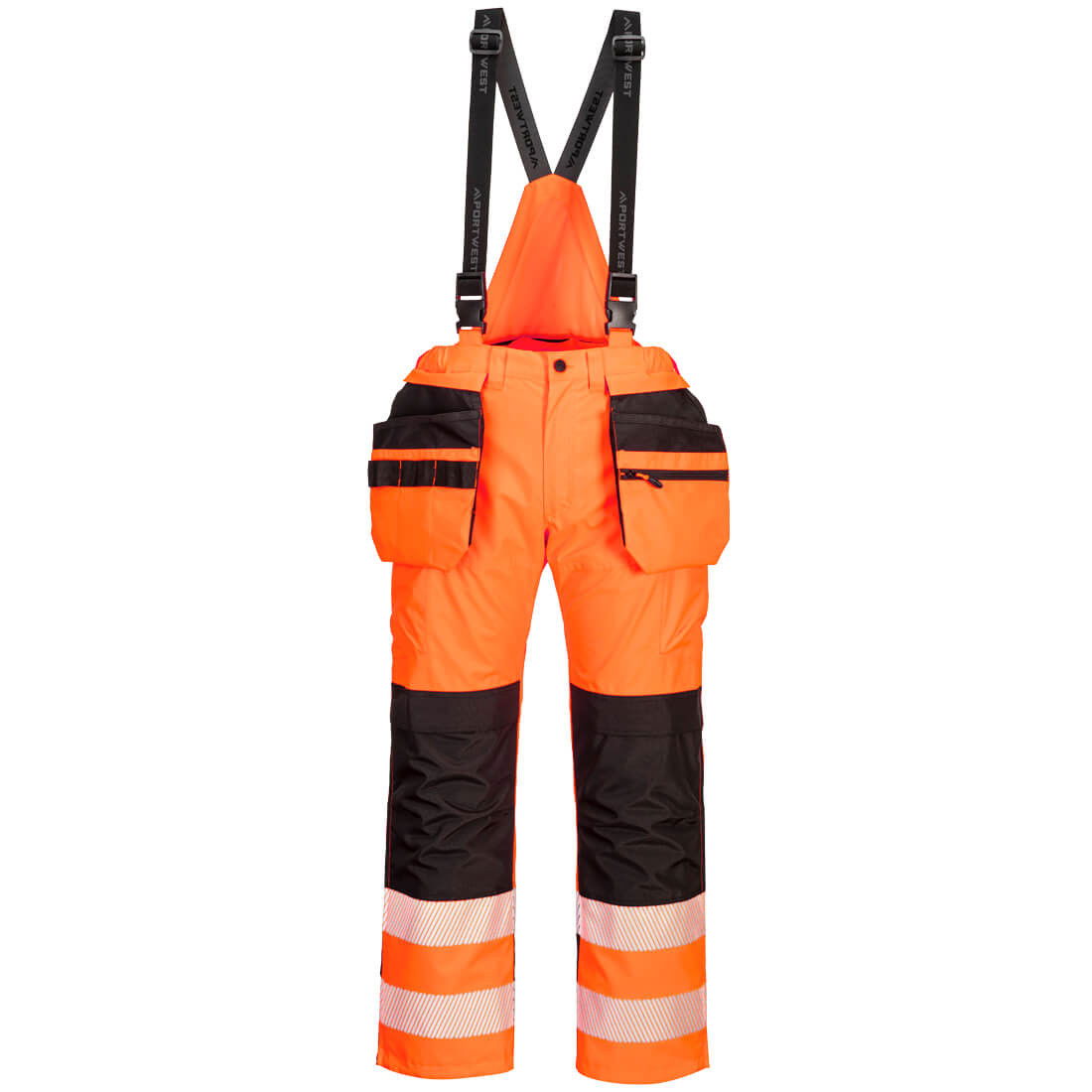 Portwest PW356 - PW3 Hi-Vis kantáros nadrág, narancs/fekete termék fő termékképe