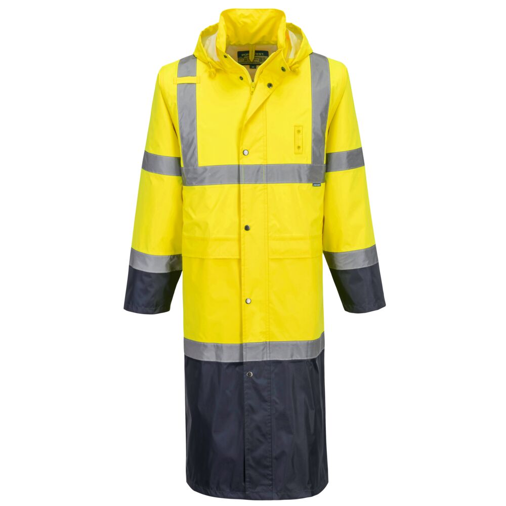 Portwest H446 - Hi-Vis Contrast esőkabát, 122 cm, sárga/tengerészkék termék fő termékképe